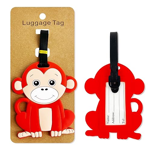 Monkey Luggage Tags for Suitcases Cute Silicone Luggage Tag with