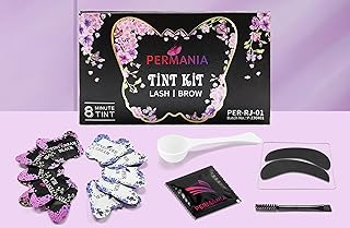 PERMANIA Eyelash Tint Kit, Eyebrow Tint Kit, 2 IN 1 Lash & Brow Dye - Black, 2023 New Butterfly Shape, Fast & Easy, Included Lash & Eyebrow Tint Tools, Good for Parties and Gift Giving