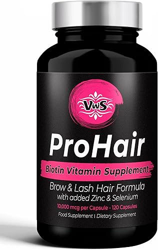 VWS Biotin 10,000 mcg Suplemento dietético con zinc y selenio para promover el crecimiento del cabello más grueso, uñas más fuertes y piel saludable