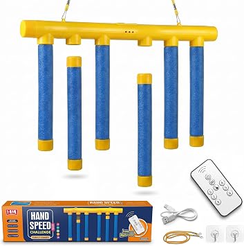 Reflex Drop Sticks Challenge Game with Remote Control, Falling Sticks Game with 3 Adjustable Speed Modes, Hand Eye Coordination Reaction Time Training