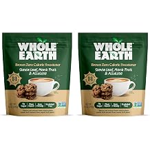 Whole Earth Brown Zero Calorie Stevia, Monk Fruit and Allulose Sweetener, Zero Calorie Sugar Substitute, Keto-Friendly, Non-GMO, No Erythritol, Erythritol-Free, Pouch, 12oz Pouch Pack of 2