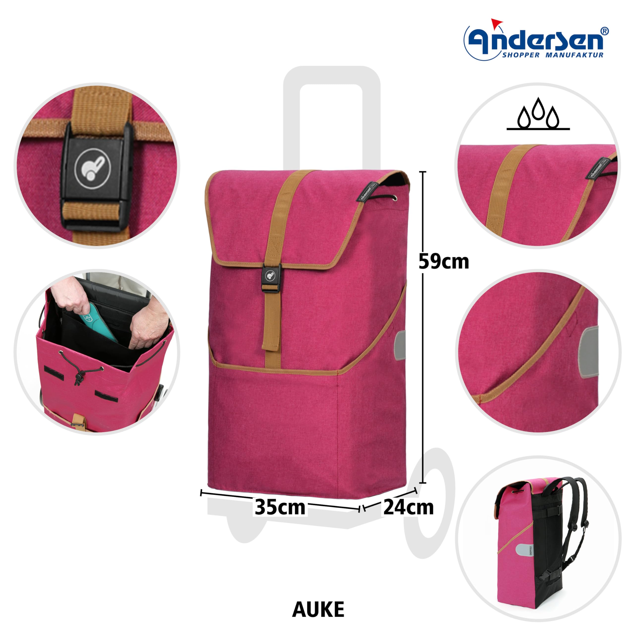 ANDERSEN Einkaufstrolley - Alu Star Shopper Auke Rubin