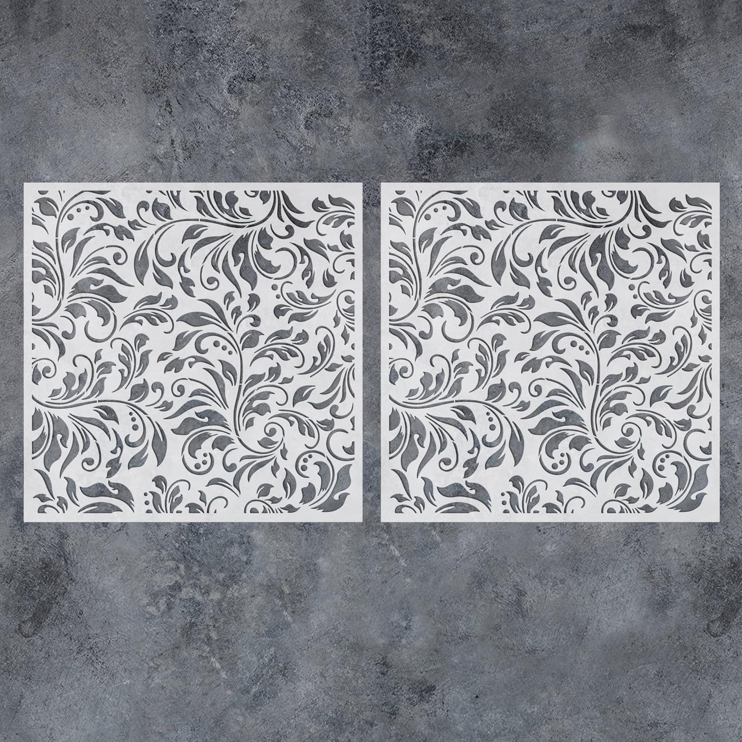 GSS Designs 2 Pack of 12x12Inch Flourish Leaf Stencils for Painting on Wood Canvas Paper Fabric Floor Wall Tile