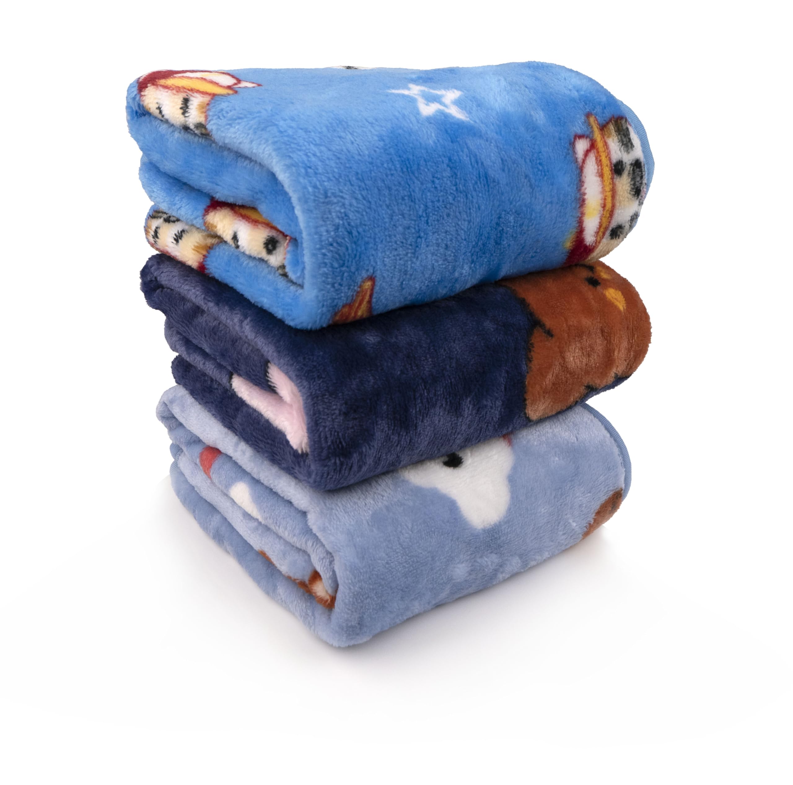 Uber World Newborn Baby Blanket Combo withhood/Infant AC Blanket/Baby Wrapper/Flannel Baby Blanket for 0-9 Months (70x70cm)/Pack of 3
