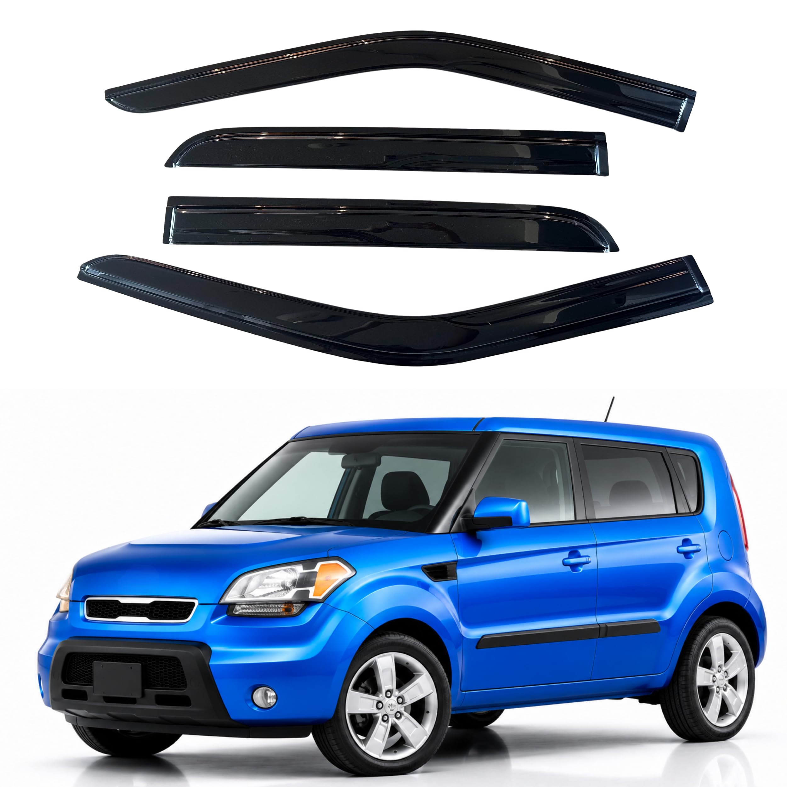 IG Window Visors Fit for 2009-2013 Kia Soul, Out-Channel Rain Guards Vent Wind Deflectors 4PC, Car Accessories for 09-13 Soul