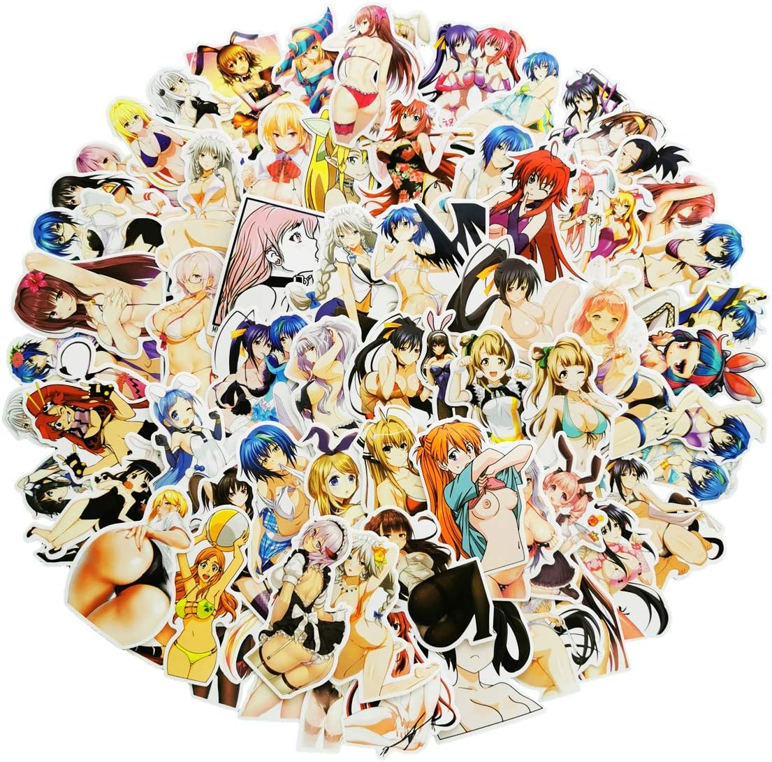 Anime Sexy Girl Laptop Stickers for Adult, Cute Lady&Loli Water Bottle Travel Case Car Skateboard Motorcycle Bicycle Luggage Guitar Bike Decal 70 Pcs (Bunny Girl)