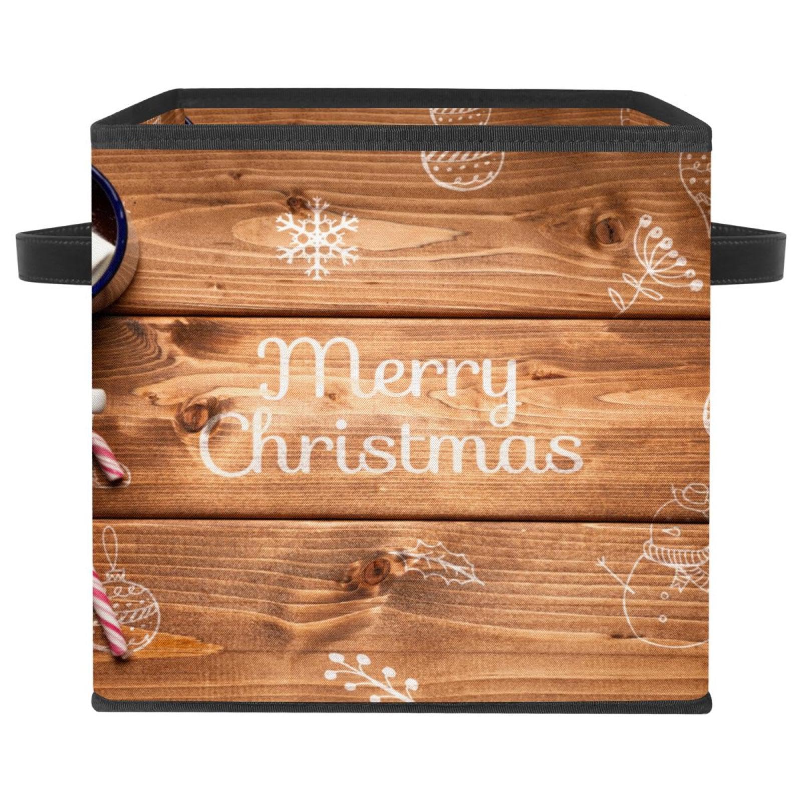 Cube de rangement en tissu pliable Merry Christmas idéal pour trier les vêtements en chambre