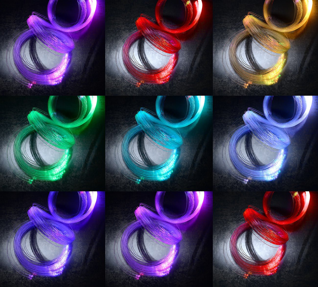 Lunartec cielo stellato LED RGB in fibra ottica con telecomando, 100 fibre luminose, 16 colori