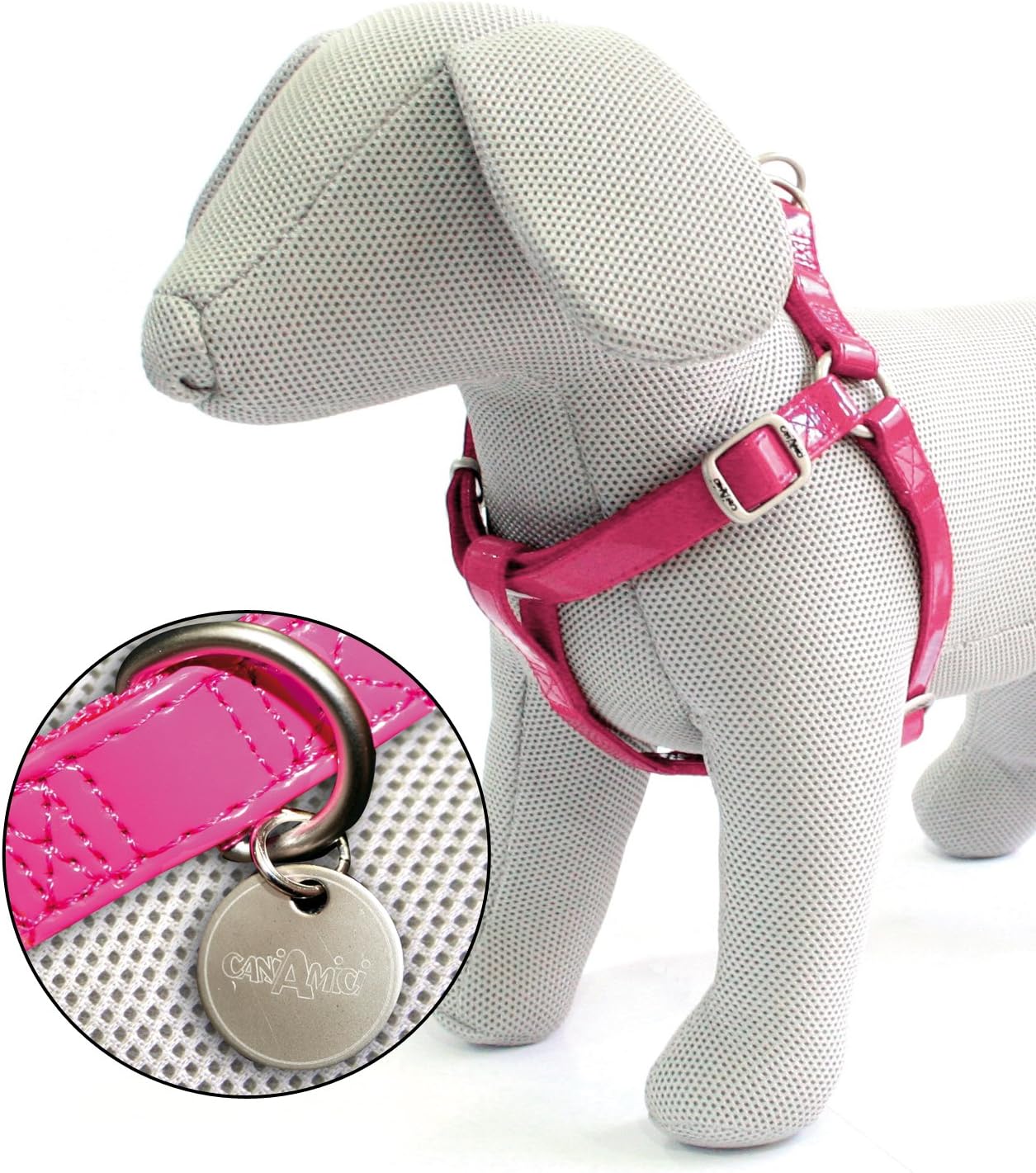 CROCI Leatherette Adjustable Bib, 35-60 mm x 15 mm, Glossy Fuchsia