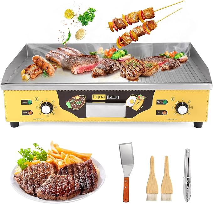 DynaLiving Commercial Electric Griddle 29'' Stainless Steel Countertop