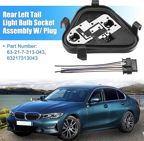 Miniatura 2 de X AUTOHAUX 1 Unidades Trasero Izquierdo Luz Trasera Luz de la Luz Trasera Panel Bombilla Socket W/Plug para BMW 320i 328d 328i 335i 328d xDrive
