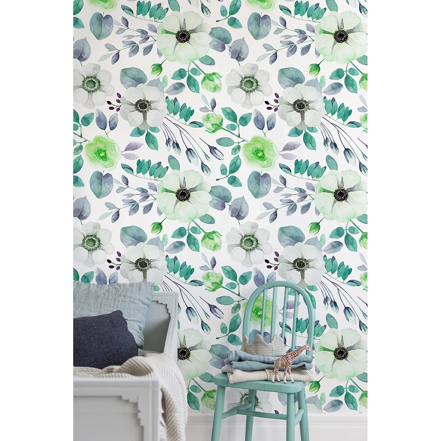 Papier peint intissé fleurs Coloray pour relooker un meuble