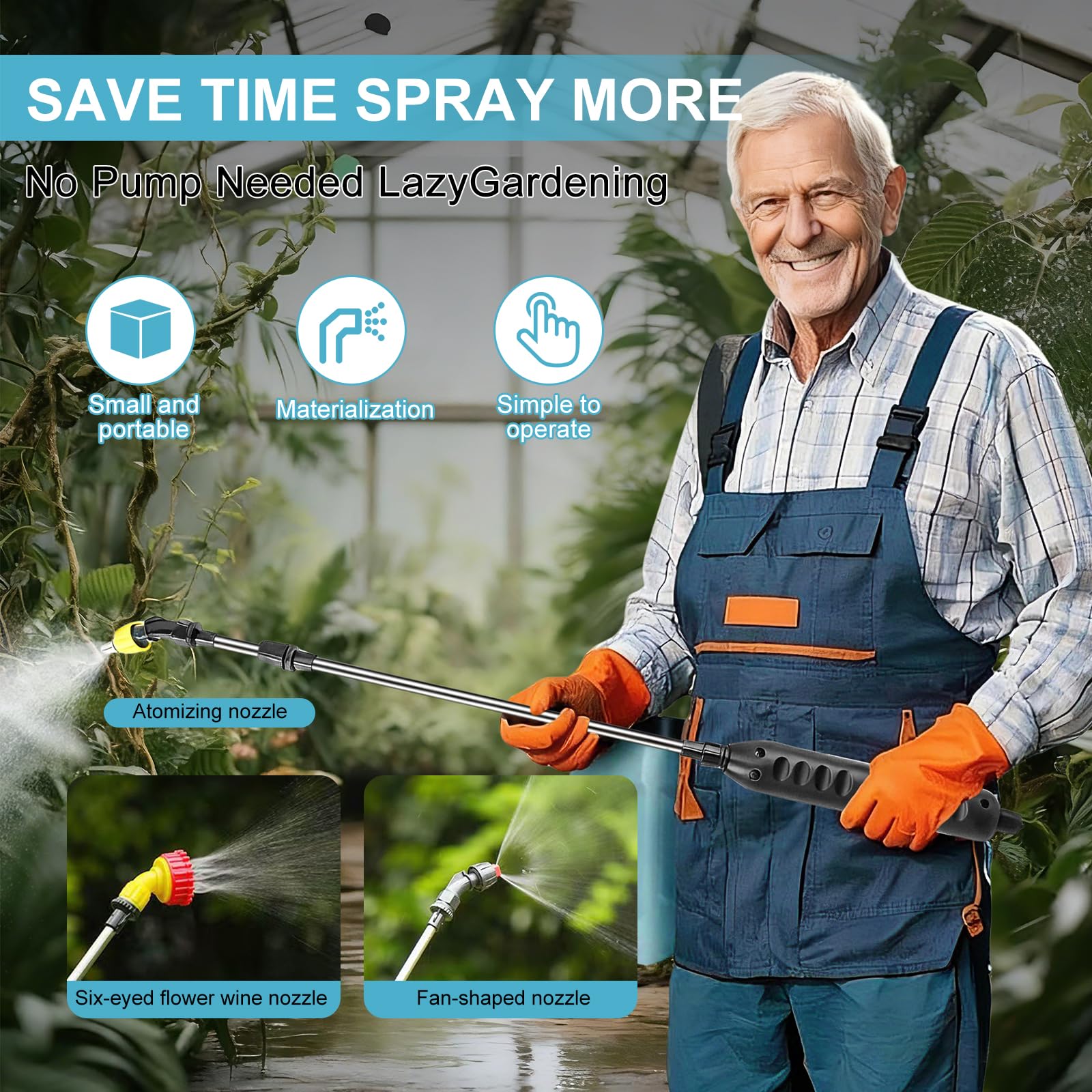 Nikou Pompa Irroratrice a Batteria 12L, Spruzzatore a Pressione Elettrico Zaino Nebulizzatore, con Lancia Telescopica, Spallacci Regolabili, 5 Ugelli, per Giardino Foresta Agricoltura