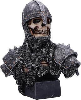Nemesis Now Into The Knight Bust 19cm, Resin, Silver, Skeleton Knight Bust, Medieval Bust, Medieval History Statue, Cast in The Finest Resin, Expertly Hand-Painted