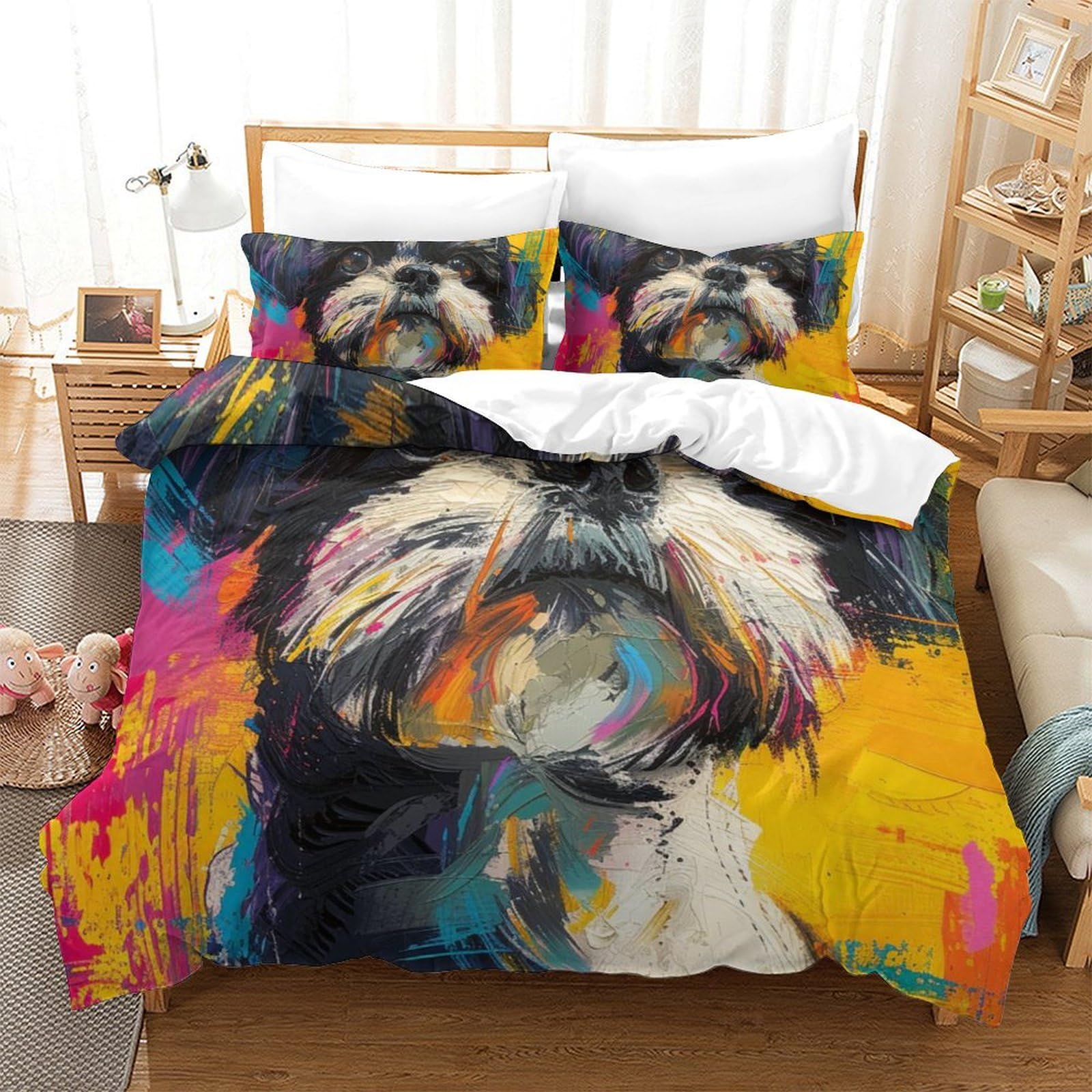 Housse de couette Yorkshire Terrier 3D cadeau idéal pour amoureux des chiens