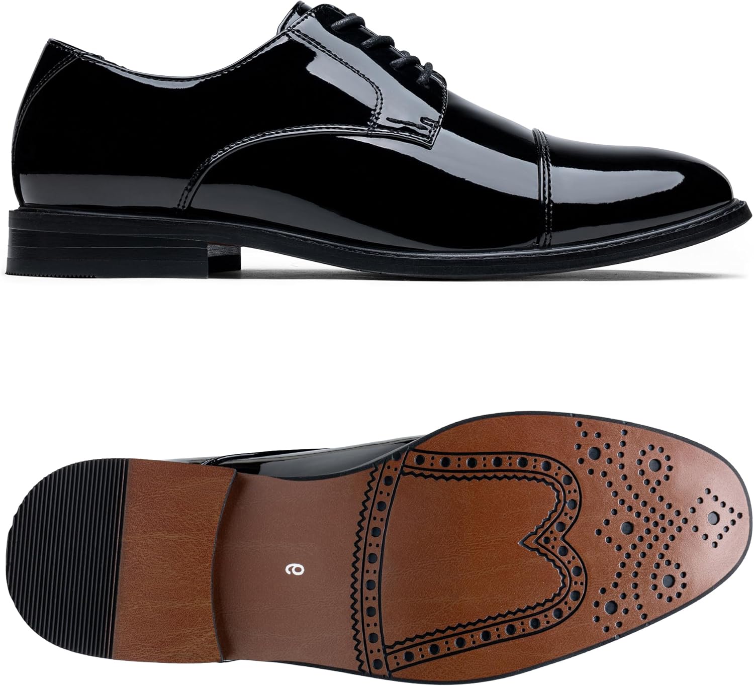 Jousen Men's Dress Cap Toe Shoes Wingtip Brogue Oxfords for Men Business Formal Derby Shoes - Image 6