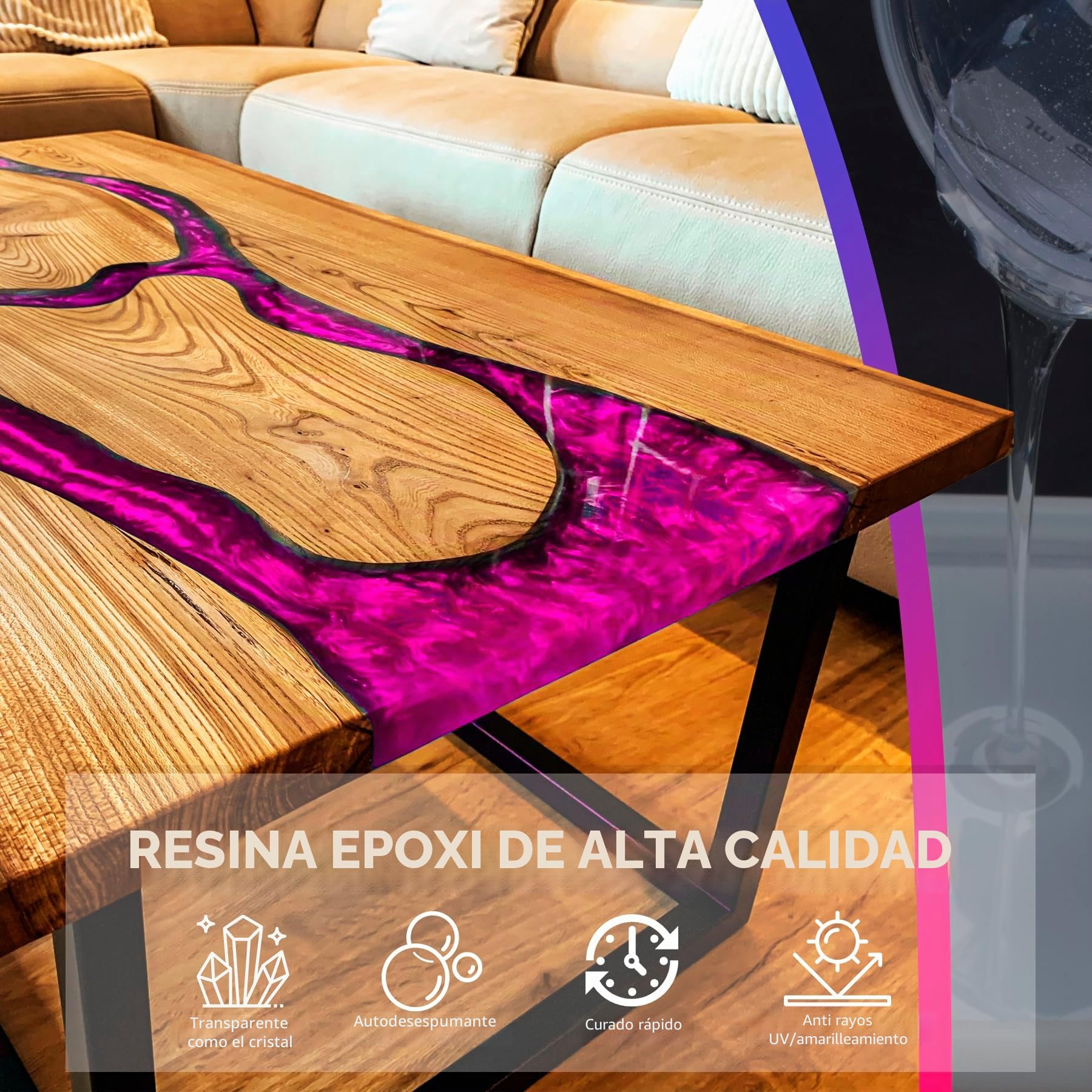 Resina Epoxi Con Endurecedor, 2,7 Kg/2,4 L, Transparente Con Bomba Para Fundir y Recubrir, Tableros de Mesa, Sin Burbujas, Para Fabricación de Joyas, Moldes