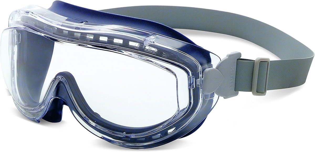 Honeywell Uvex Flex Seal OTG Goggle, Navy Body Clear HydroShield AF Coating, and Neoprene Headband (S3400HS)