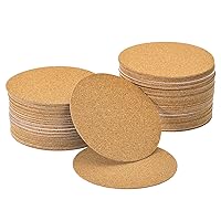 Vista 7 de UXCELL 40 hojas redondas de corcho autoadhesivas, 3 x 3 pulgadas, para manualidades, color marrón