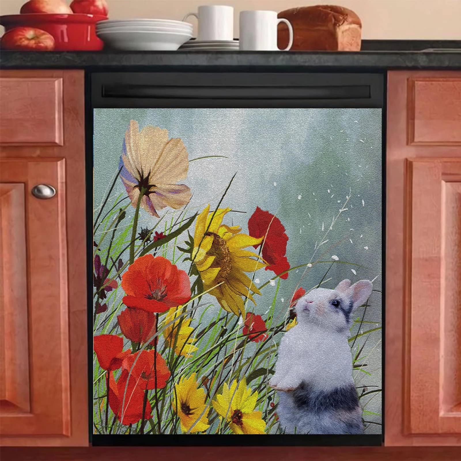 Hummingbird House Cover Dishwasher Sticker Flower