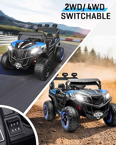 Miniatura 2 de ANPABO - Automóvil eléctrico camión de 12 V con control parental suspensión de resorte velocidad ajustable cinturón de seguridad luces LED