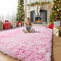 Vista 58 de Amdrebio alfombras azules y púrpuras de arcoíris de sirena para decoración de habitación de niñas, alfombras de área de 5 x 8 pies mullidas y kawaii