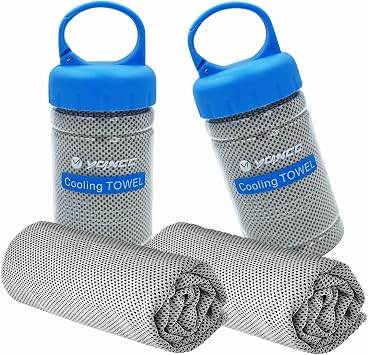 YQXCC 2 Pack Cooling Towels 47"x12", Ice Cool Neck Towel, Soft Breathable Microfiber for Yoga, Golf, Gym, Running, Camping & Hot Weather