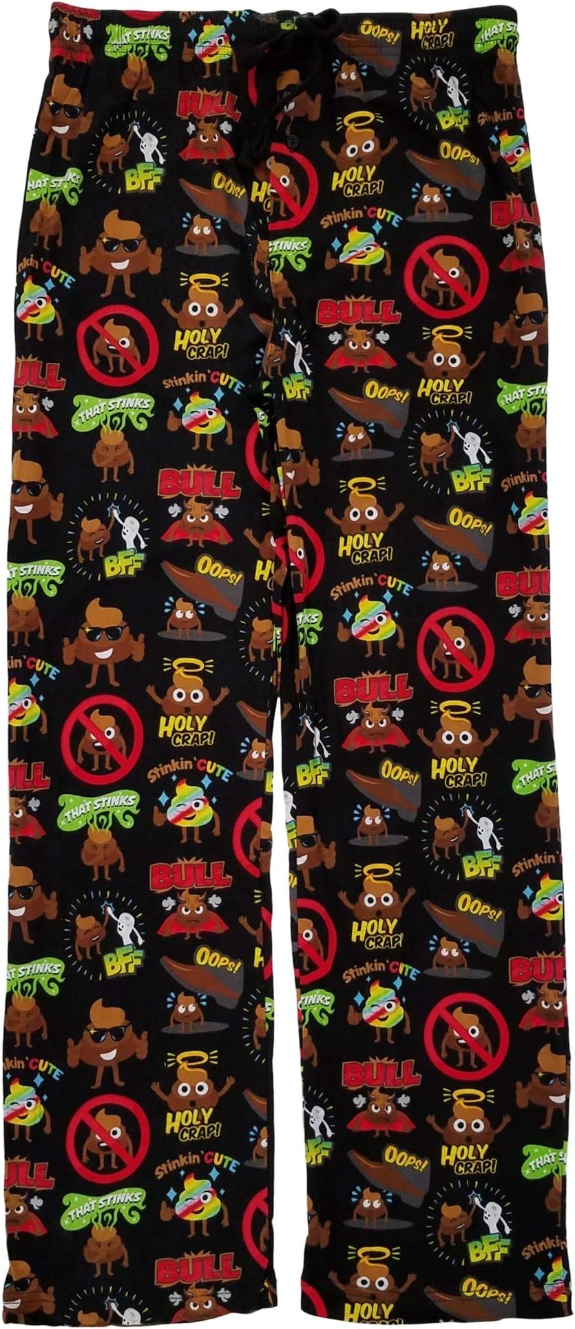 BioworldEmojione Poop Emoji All-Over-Print Men's Sleep Lounge Pants, Black (Medium)