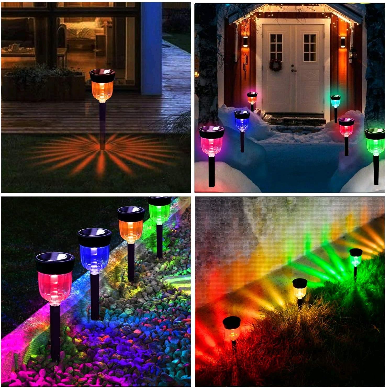 Regadera Solar Con Luces, Luces Solares Para Decoración Al Aire Libre Luces Solares Grandes Colgantes Con Soporte Impermeable Regadera De Paisaje