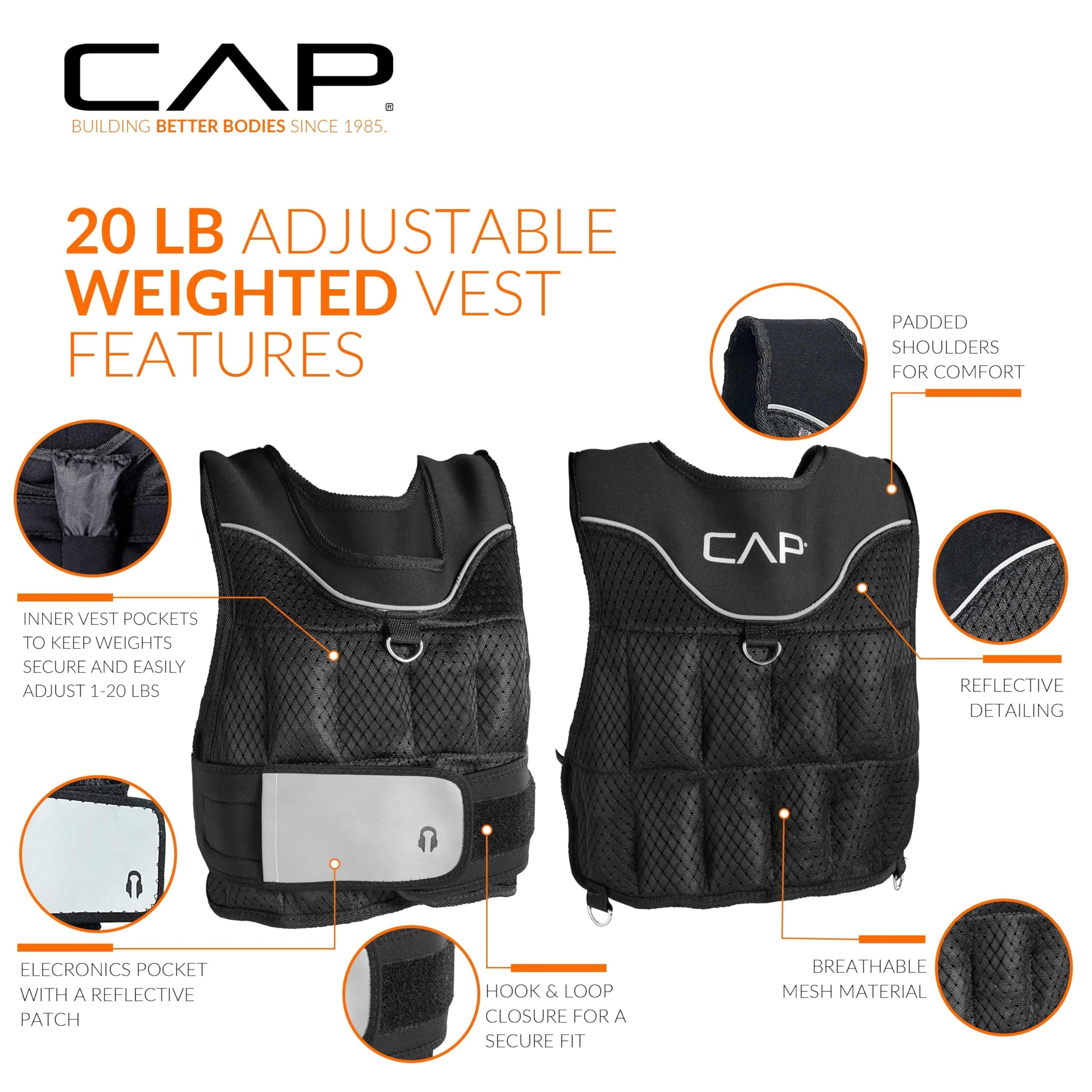 CAP Barbell (HHWV-CB020C regulowana kamizelka obciążeniowa, 9 kg