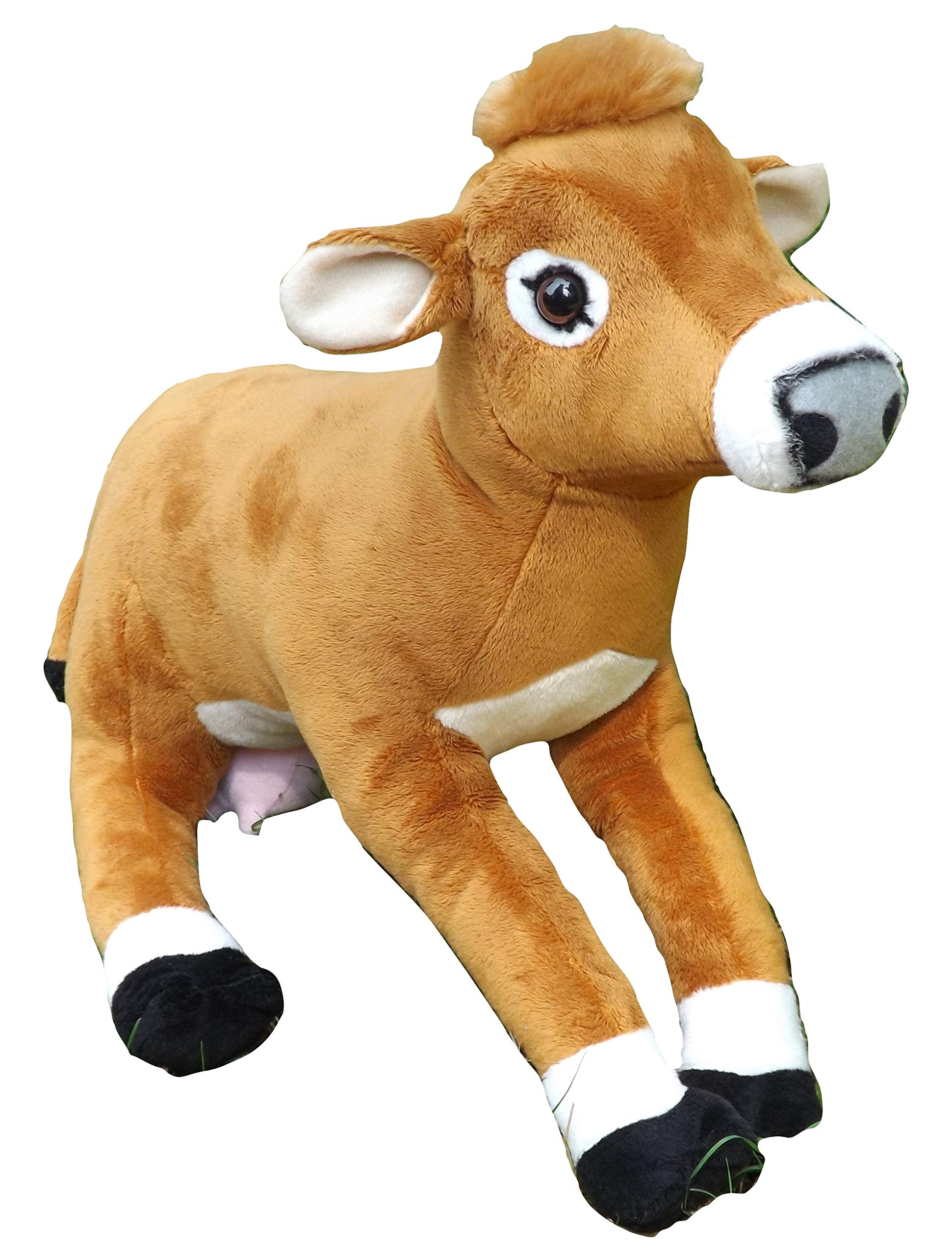 fluffy brown cow stuffed animal