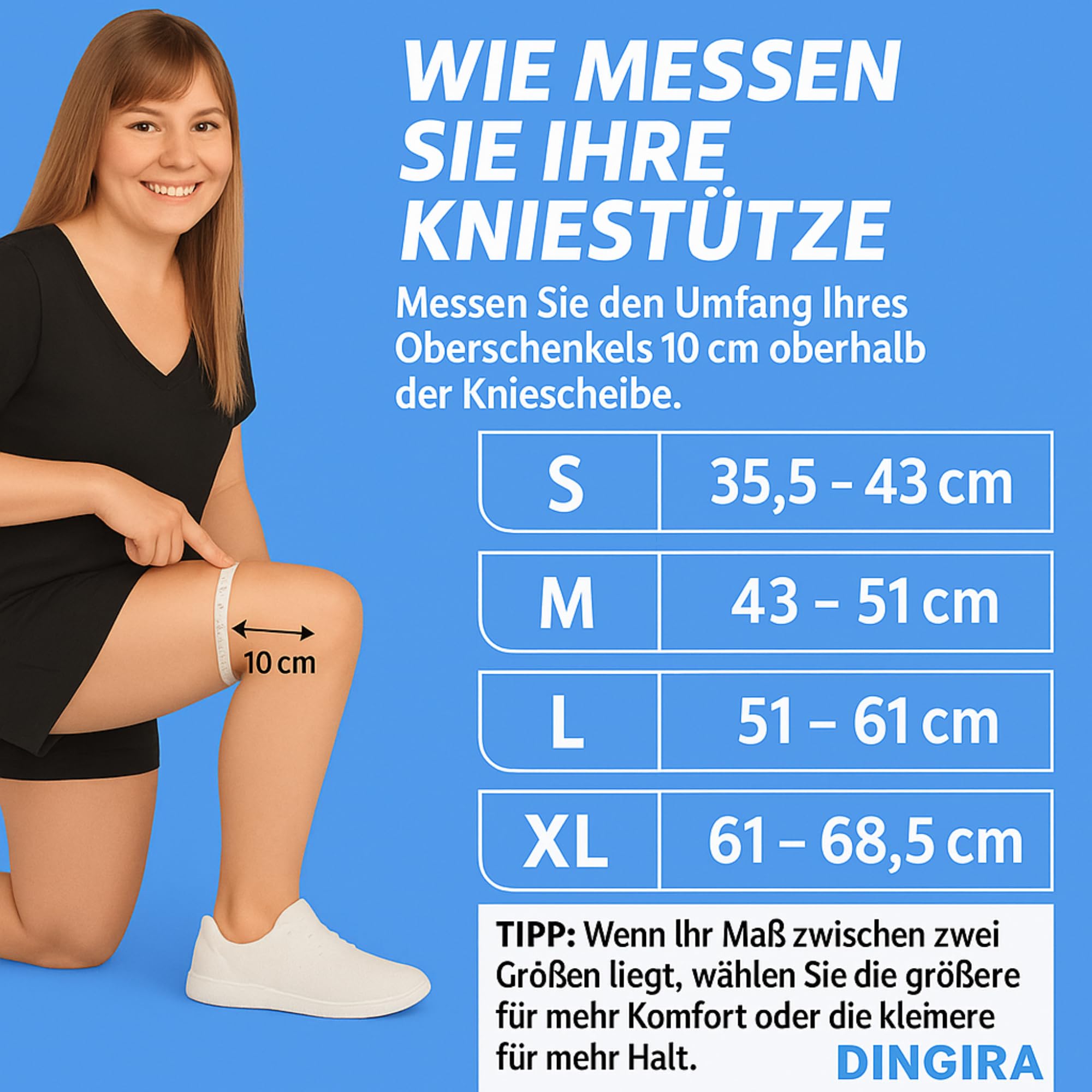 Kniebandage Damen & Männer – Atmungsaktive, orthopädische Bandage Knie bei Knieschmerz, Meniskusriss, Arthritis – Verstellbare Kniestütze, Knee Support & Brace, Kniebandagen
