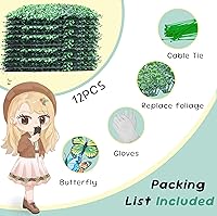 Vista 3 de HEDGE MAZE Paneles de pared de césped, 12 piezas de 20 x 20 pulgadas, pared verde con protección UV, paneles de boj de césped, fondo de pared verde