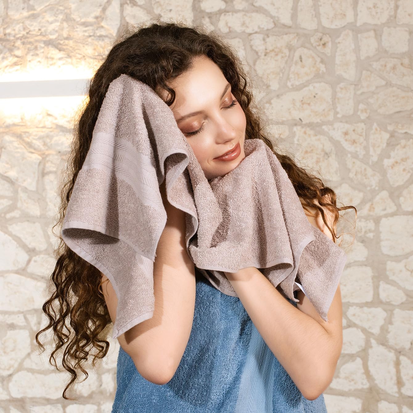 nice homeit - Set 6 Asciugamani viso e ospite in Cotone 40x75 in 100% cotone filato ad anello – set asciugamani bagno viso e bidet Extra Morbidi e Assorbenti. MADE IN ITALY - CIPRIA