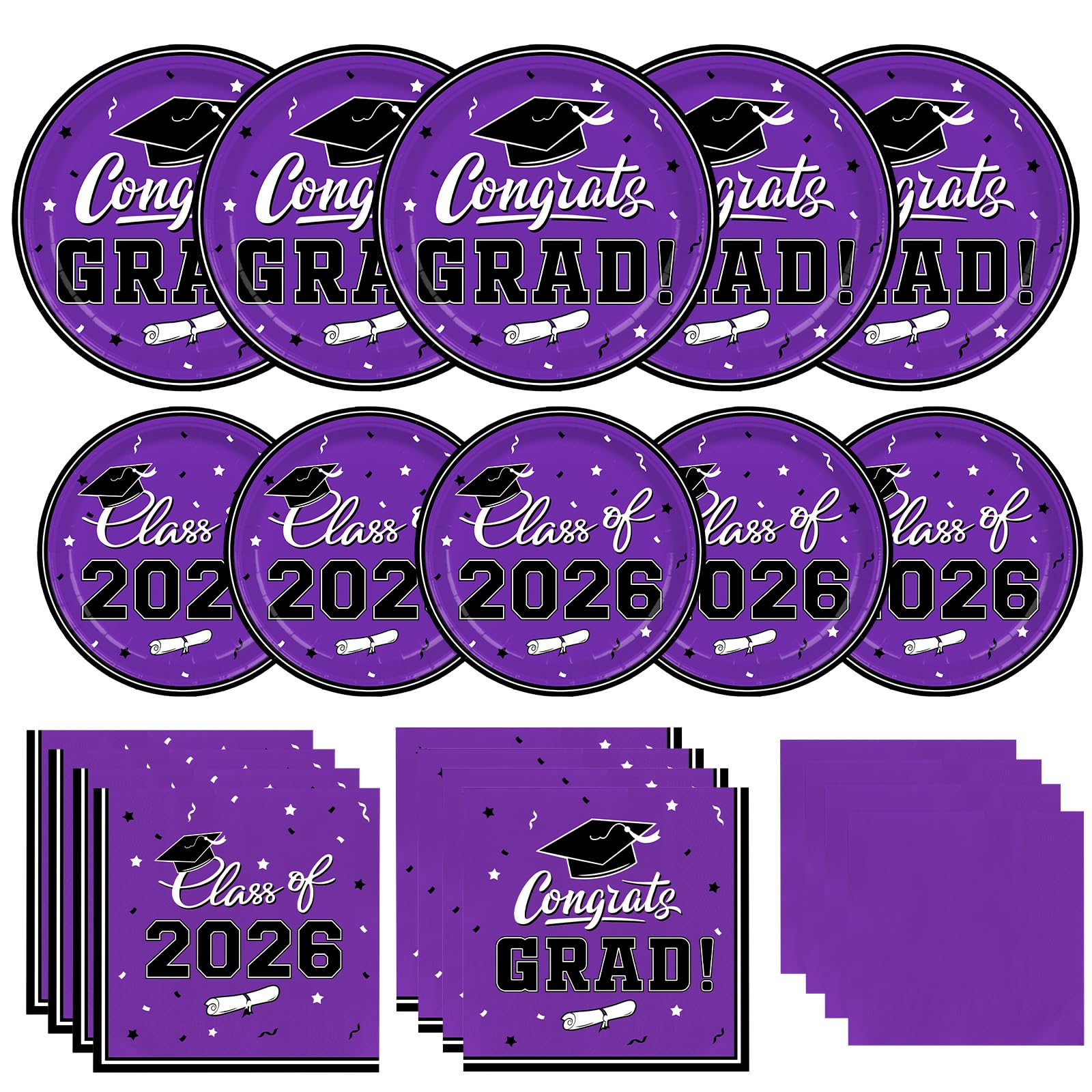 Gatherfun Graduation decorations 2026 Graduation Plates and Napkins Blue Disposable Paper Plates Luncheon Napkins Cocktail Napkins for Congrats Grad Party Decorations, Serve 50 — Amazon image 10