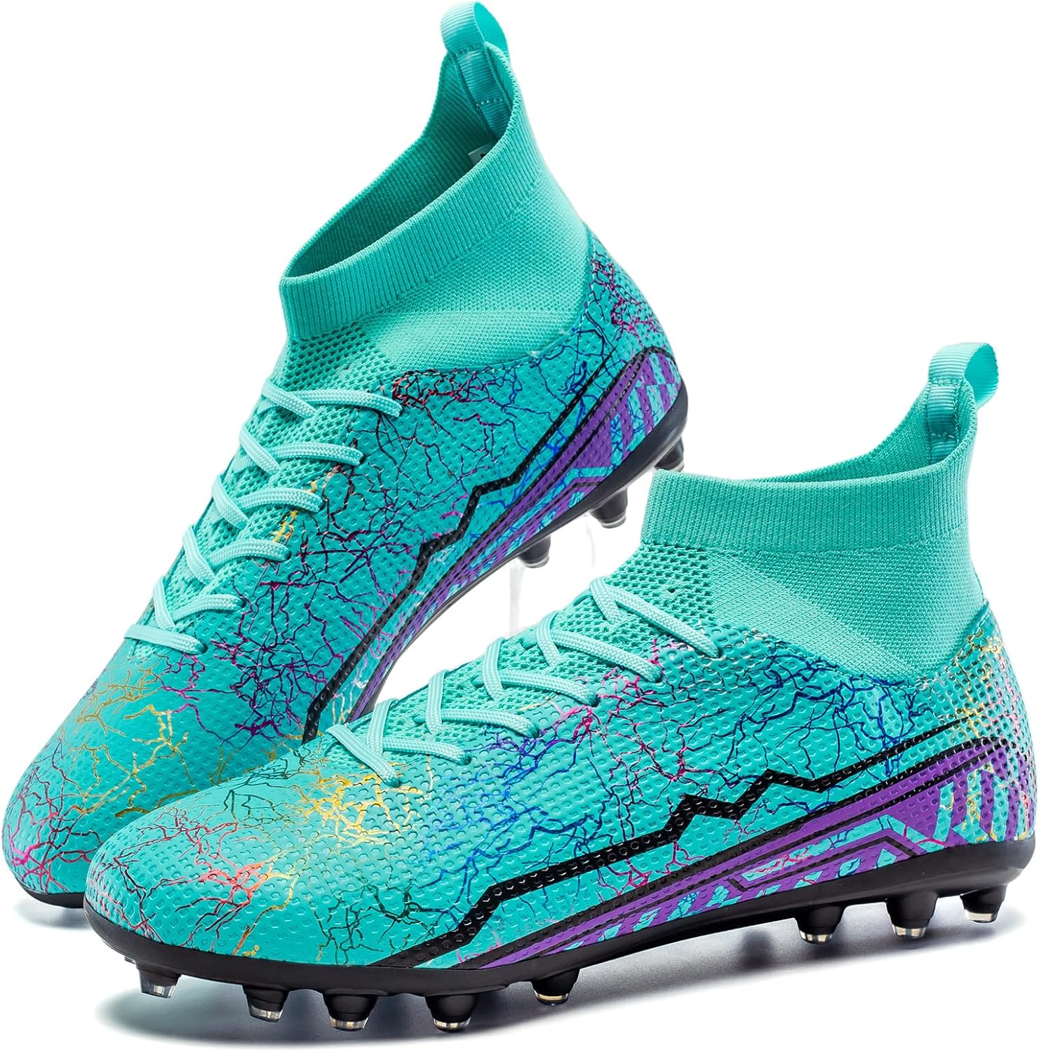 Soccer Cleats Mens Youth Turf Soccer Shoes High Tops Football Cleats Professional Athletic AG Training Football Boots Unisex - Image 4