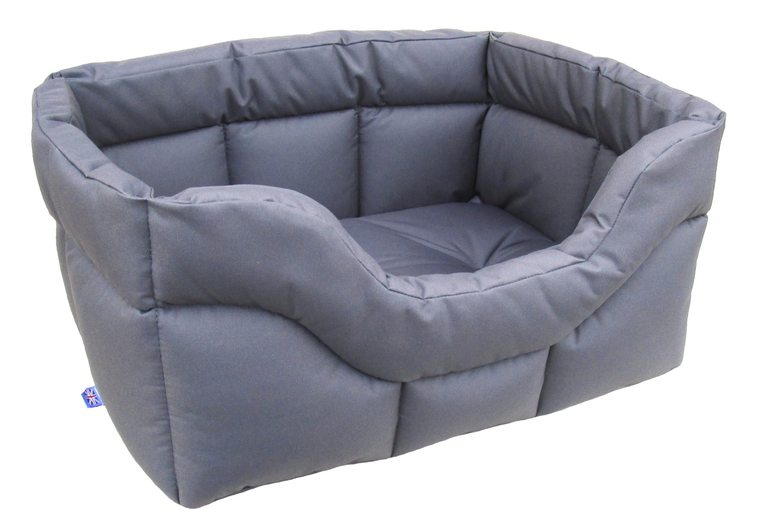 P&L Superior Pet Beds QUALITY COMFORT PRACTICALITY P&L Heavy Duty High Sided Rectangular Waterproof Dog Bed (Grey, M)