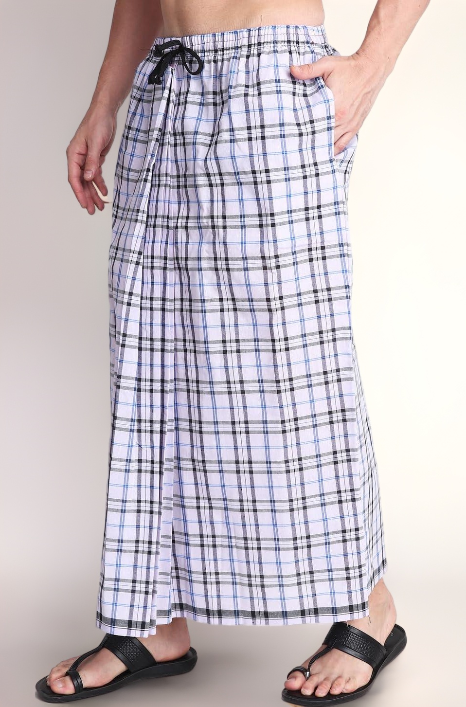 Gowri Tex Elastic Premium Lungi with Dual Packet Pack of 1