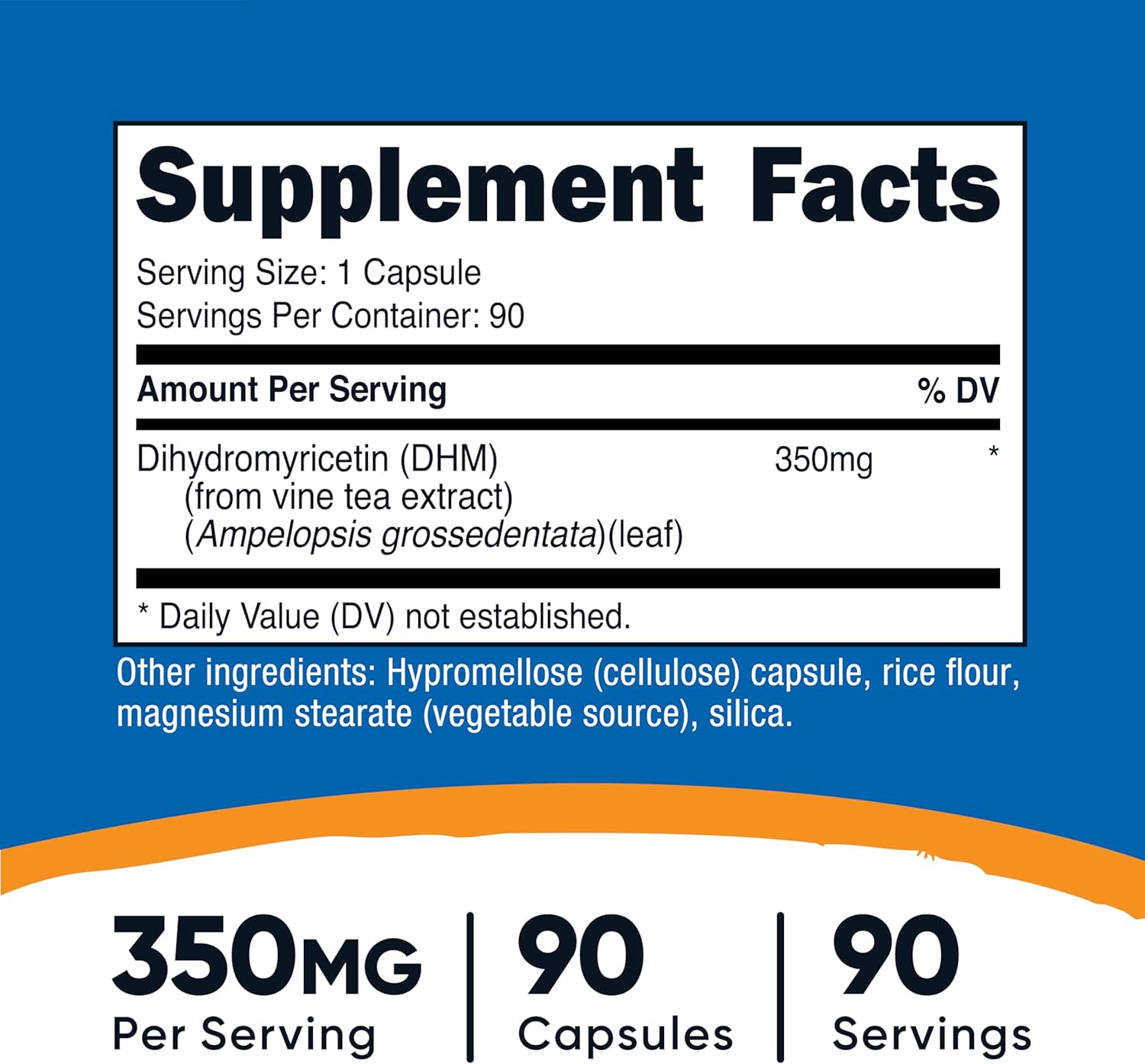 Nutricost Dihydromyricetin (DHM) Capsules (350mg, 90 Capsules) - Vegan, Non-GMO, 90 Servings - Image 2