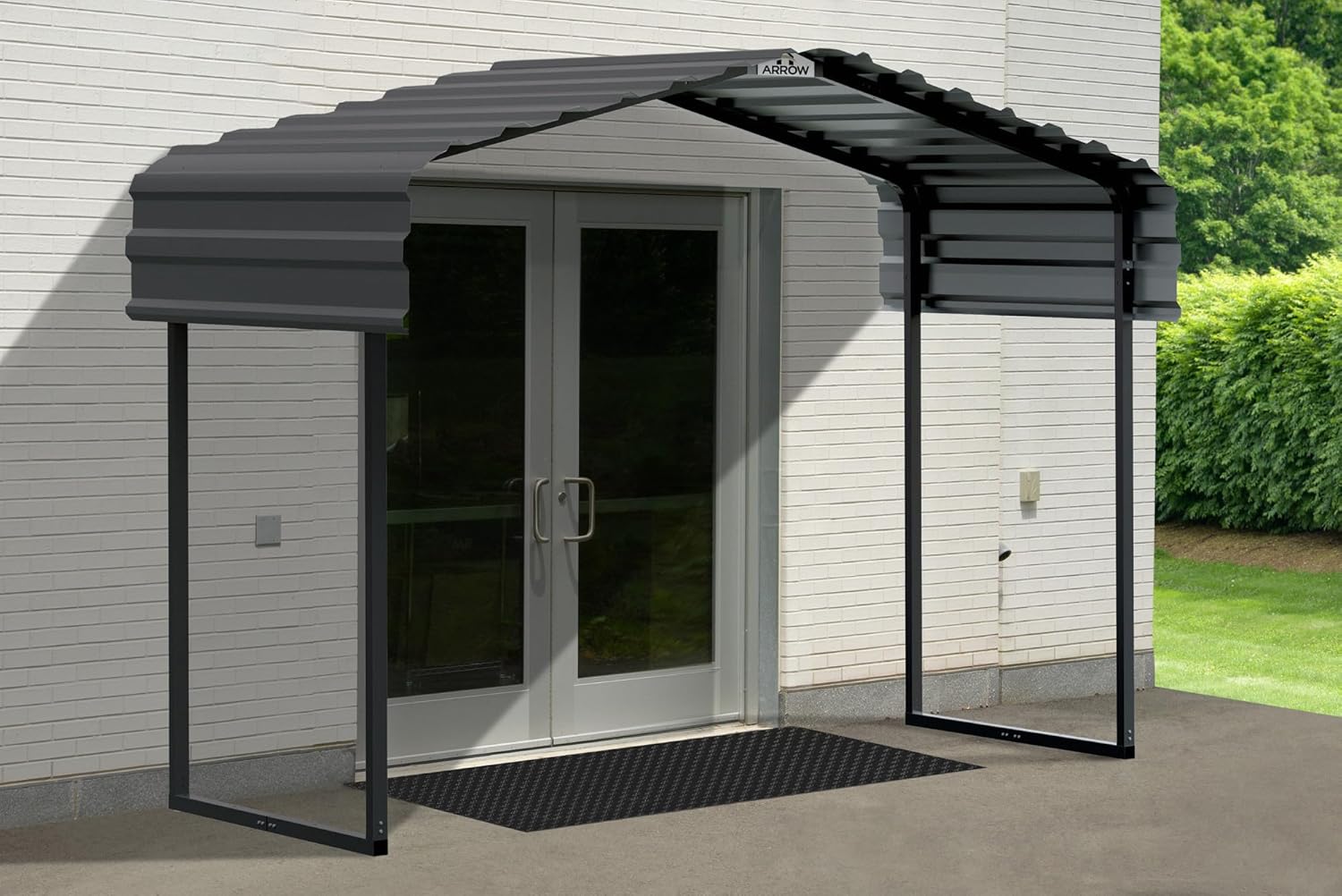 Arrow Metal Canopy, Galvanized Steel Outdoor Awning for Grill, ATV, and Motorcycle Protection, Weather-Resistant Shelter, 10’ x 6’ x 7’, Charcoal