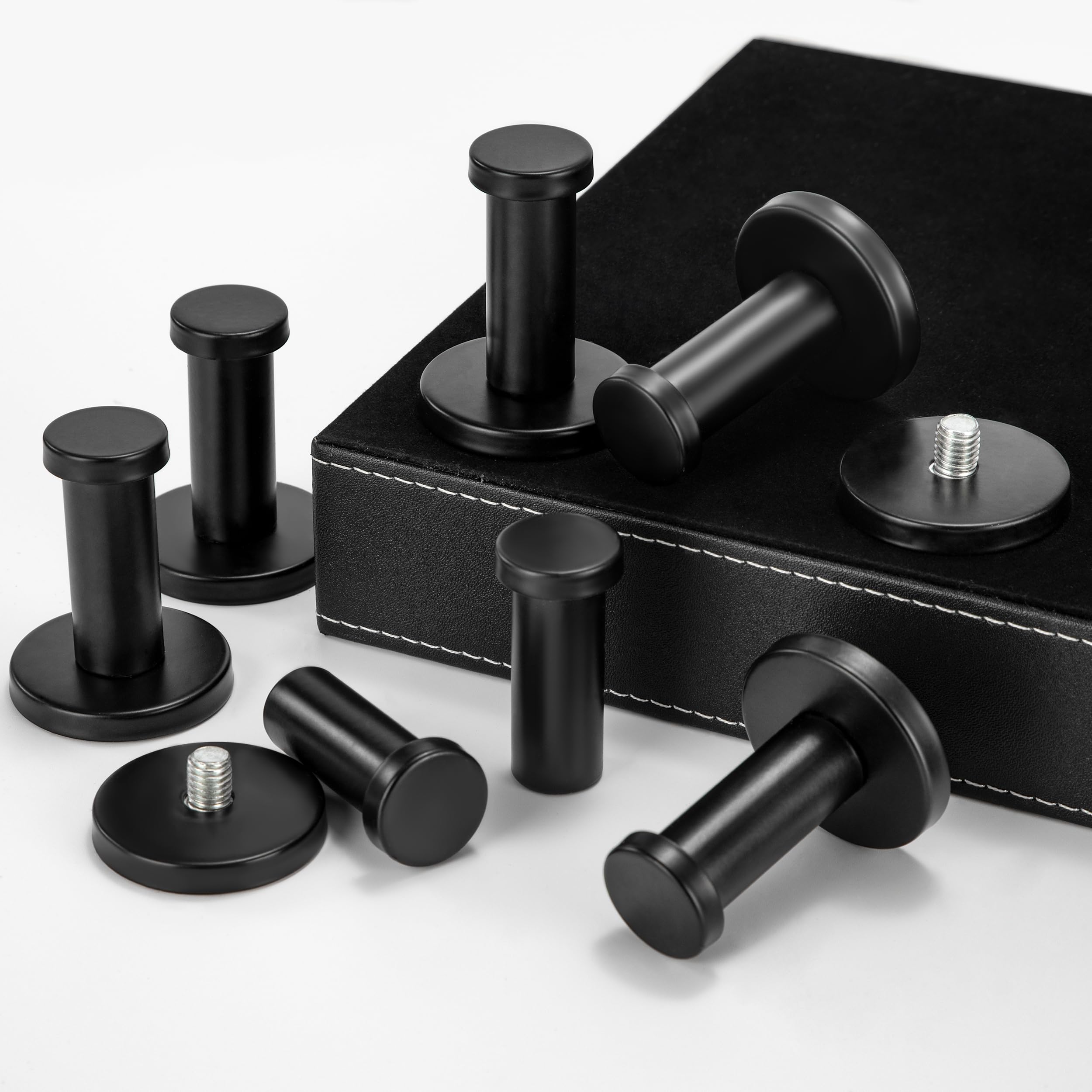 Appendiabiti da Parete in Acciaio Inox Nero Ganci per Cappotti Rotondo 50mm 8 Pezzi per Cappotto Asciugamano Cappello