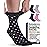 Pembrook Ankle Diabetic Socks for Women & Men - 4 Pairs Bamboo Viscose Moisture-Wicking, Non Binding, Wide Top Diabetic Ankle Socks for Women, Hearts (Black, Gray, Navy, Pink)