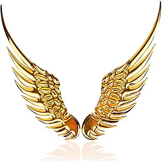 3D Metal Car Stickers Angel Wing Gold