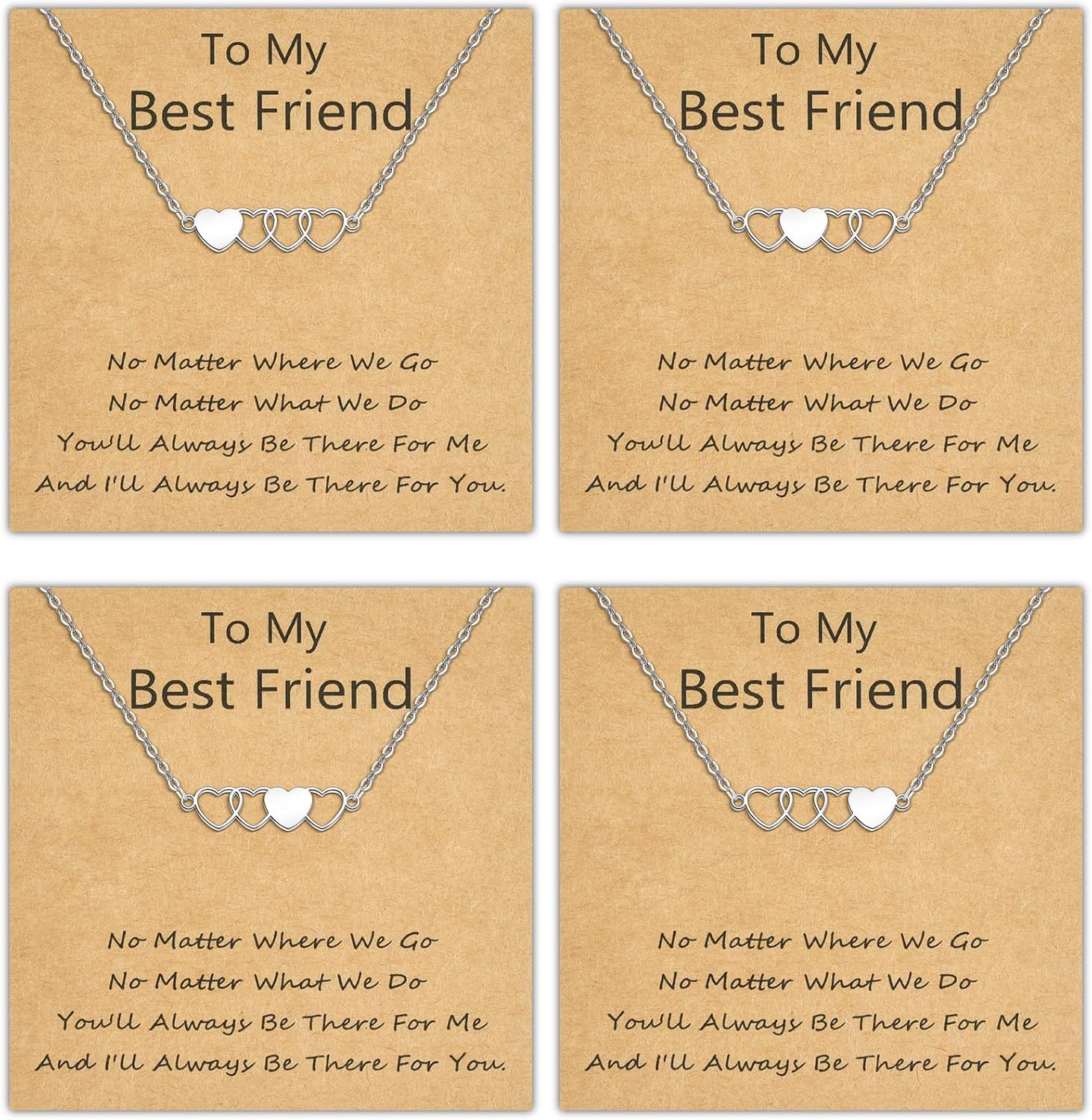 SUNSH 2/3/4/5/6 Pcs Friendship Necklaces Best Friend BFF Matching Heart Necklace Gifts for Women, To My Best Friends Jewelry