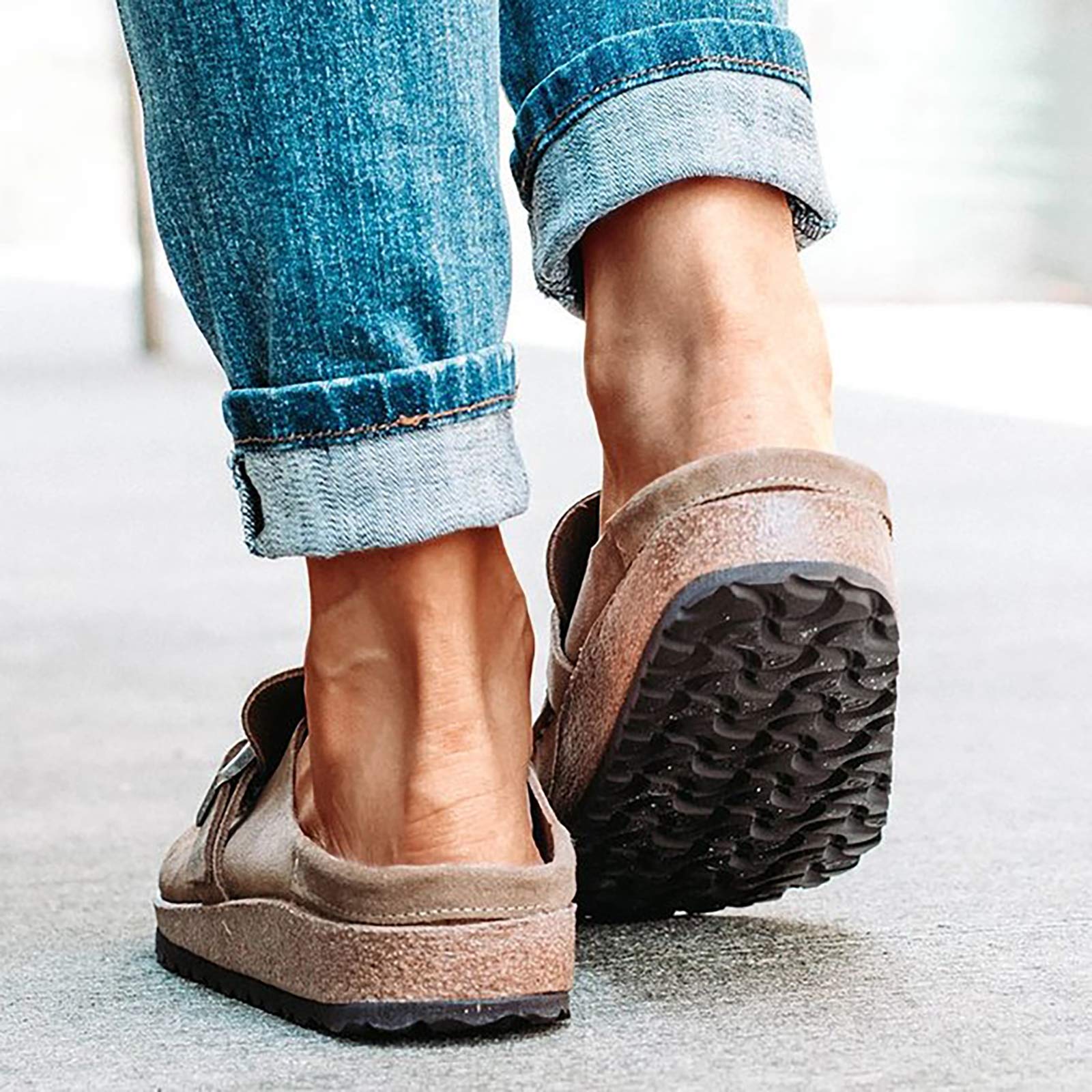 Amazon.com: Women Casual Comfy Clogs Suede Slip On Sandals Summer Home  Office Shoes Lady Boat Shoes for Office Home Daily Wear Comfortable,Orange,36  : Clothing, Shoes u0026 Jewelry