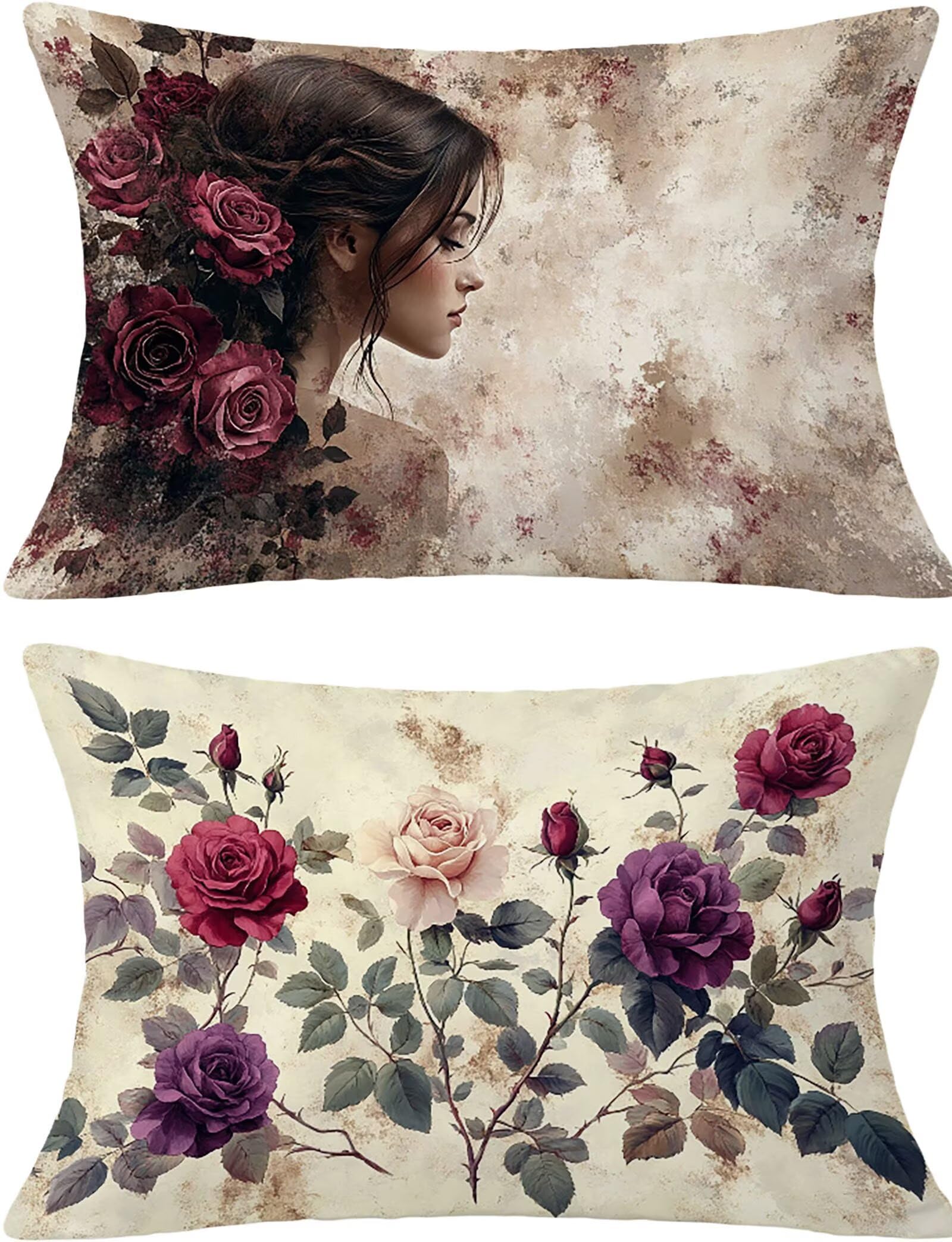 Taie oreiller 40x60 housse coussin rectangulaire lin crème imperméable salon maison