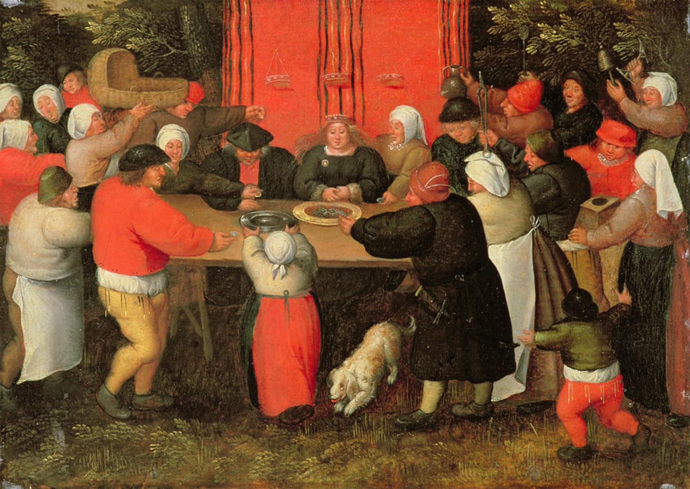POSTERIIk Vintage Art Print Images Pictures Print the Presentation of Gifts by Pieter Brueghel the Younger Modern Colour Posters for Office Home Decor 60x90cm