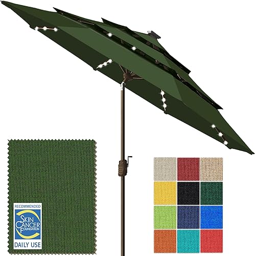 Miniatura 13 de EliteShade USA - Sombrilla solar de 9 pies / 2.74 metros, de 3 niveles, con 10 años sin decoloración, 80 luces LED para patio, mesa al aire libre