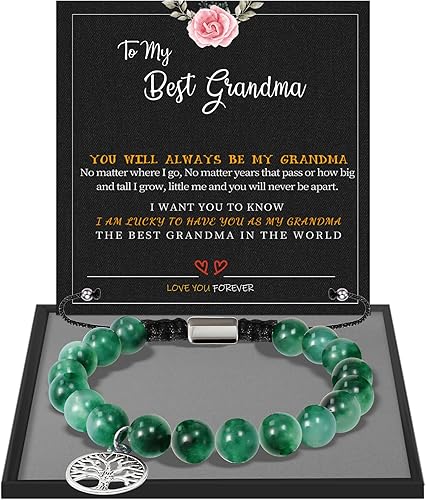 Stocking Stuffers for Teens, Christmas Gifts for Mom from Daughter Beaded Bracelets for Women Teen Girl Gifts Adjustable Charm Link Bead Birthday Graduation Gift for Her Girlfriend Sister