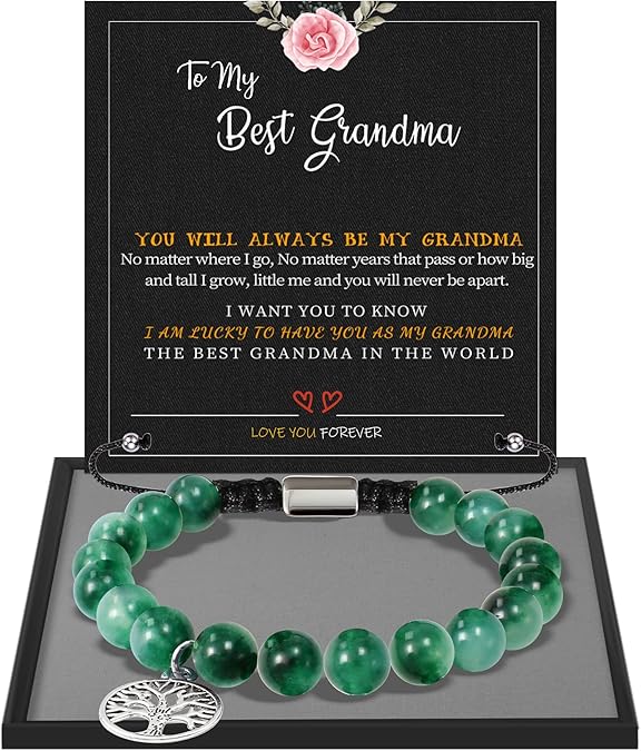 Stocking Stuffers for Teens, Christmas Gifts for Mom from Daughter Beaded Bracelets for Women Teen Girl Gifts Adjustable Charm Link Bead Birthday Graduation Gift for Her Girlfriend Sister